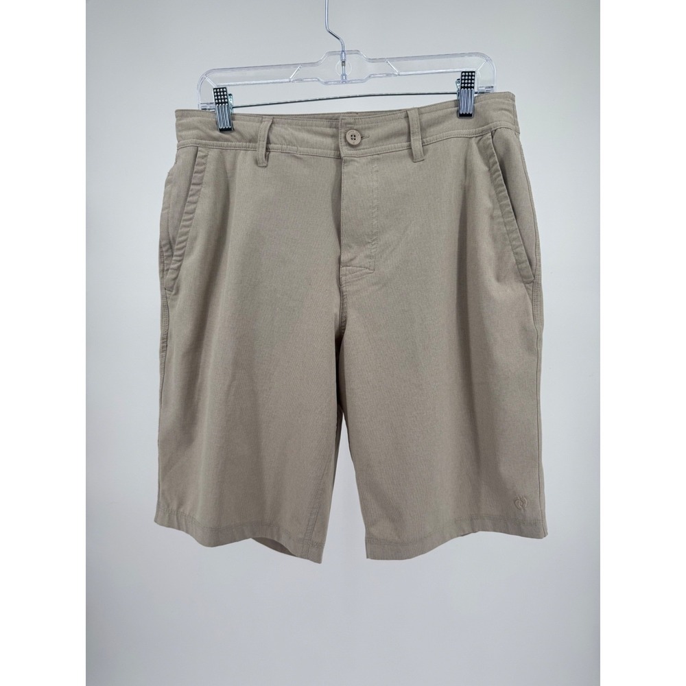 Hang Ten Mens‎ Hybrid Shorts Tan Khaki Size 32 Stretch Quick Dry A333A810PS